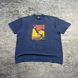 Vintage Harley Davidson T Shirt 2004 Mens XXL Blue Eagle Biker Graphic